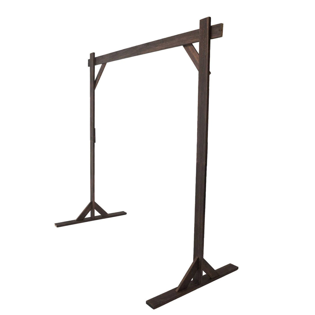 Efavormart 7FT Rustic Square Wedding Arch Wooden Backdrop Stand, Wedding Ceremony Arch - Brown