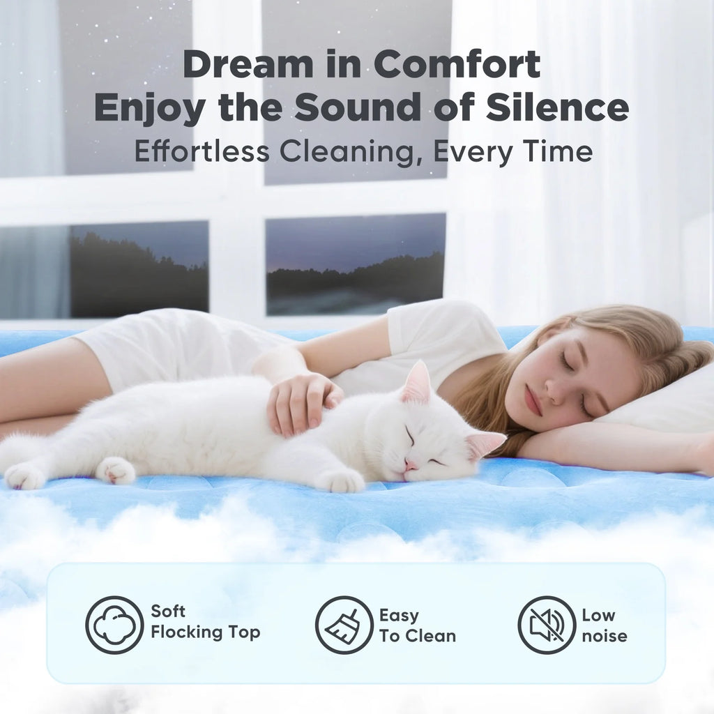 EGGORY King Size Air Mattress with Built-in Pump Inflatable Air Beds, Puncture-Resistant for Camping & Trip & Home