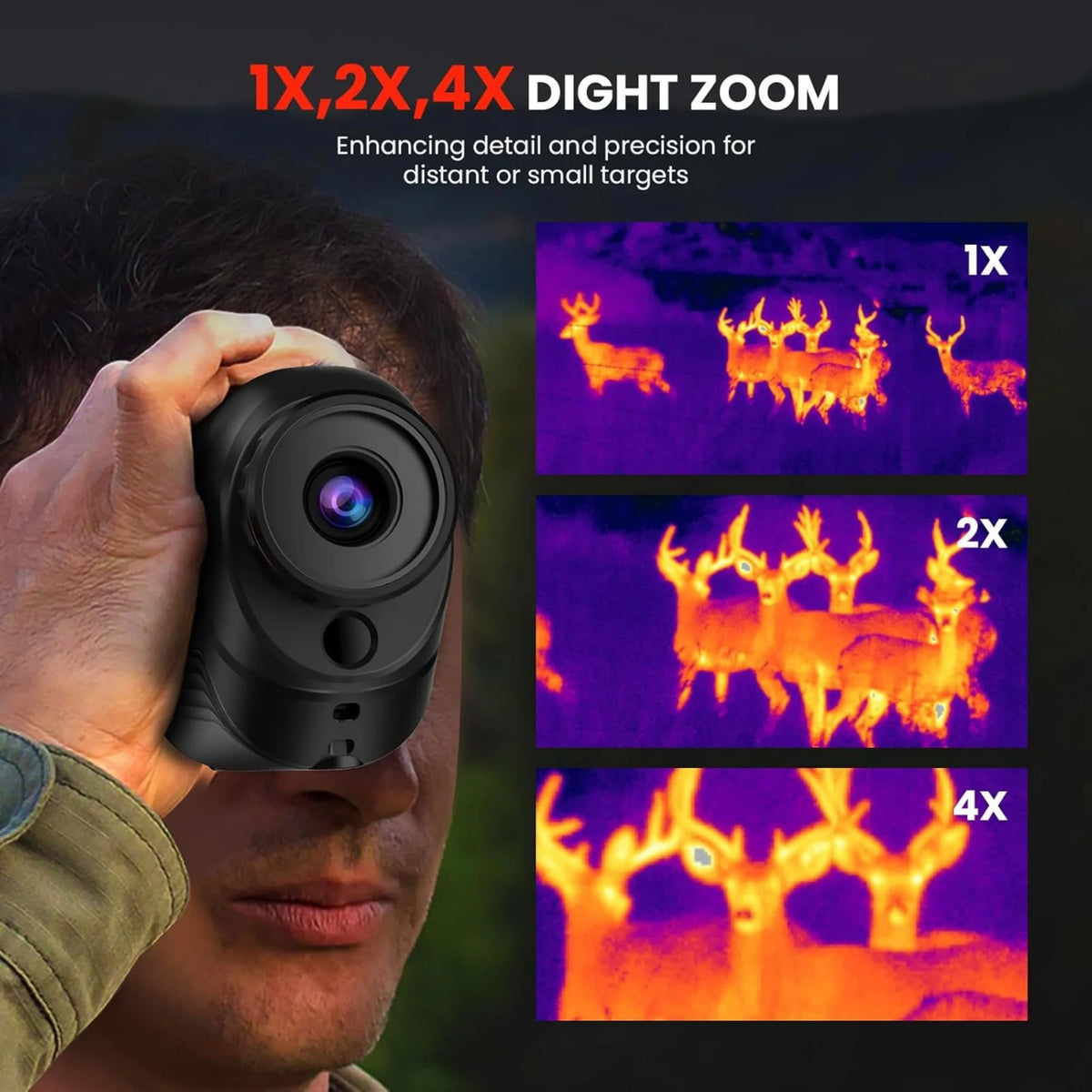 GOYOJO Thermal Monocular 256x192 (25 Hz) Thermal Imaging Monoscope Camera for Adults, 10mm Focal Lens Vision Goggles Thermal Scopes for Night Hunting Camping