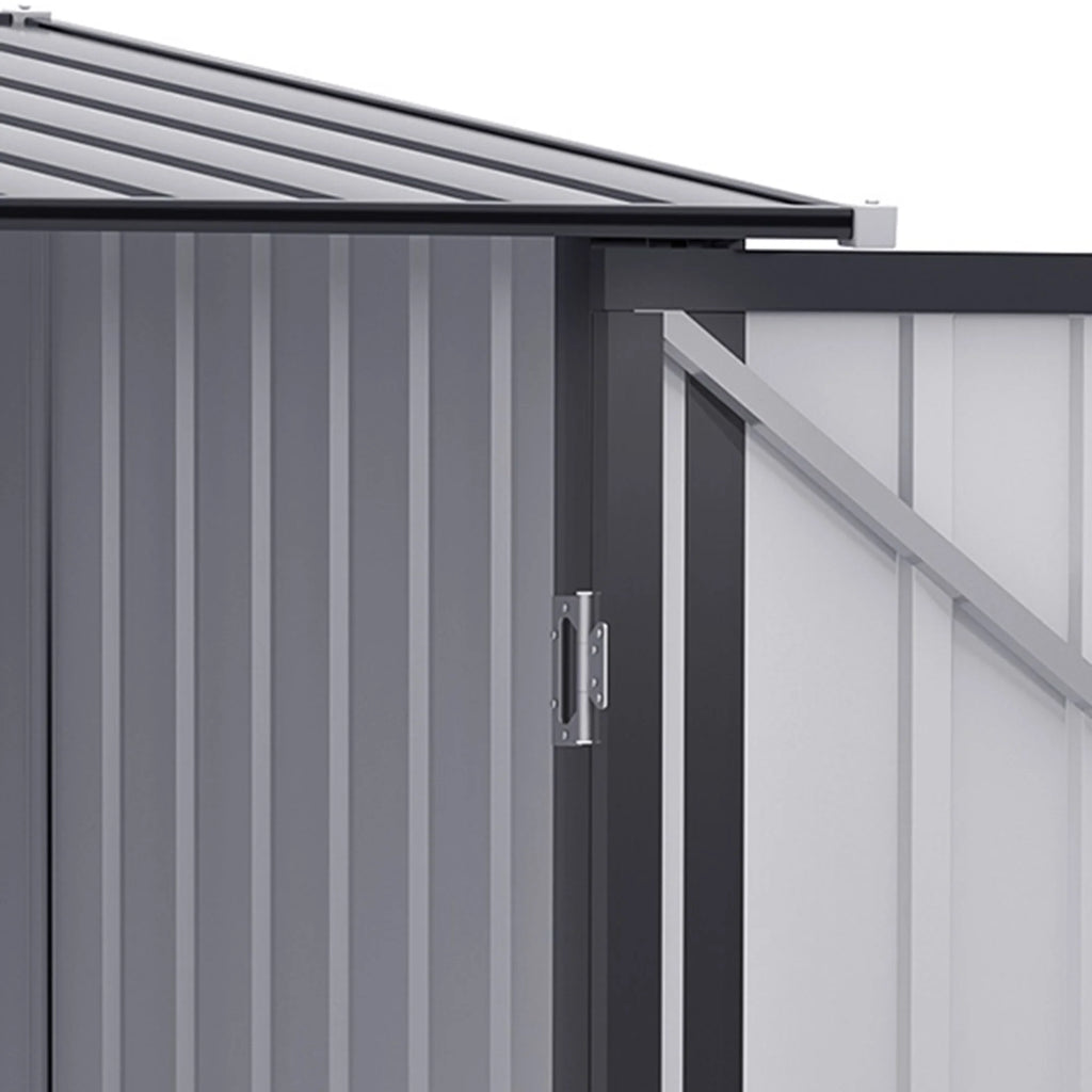 Outsunny Metal Outdoor Storage Shed with Lockable Doors, 3.3' x 3.4', Brown