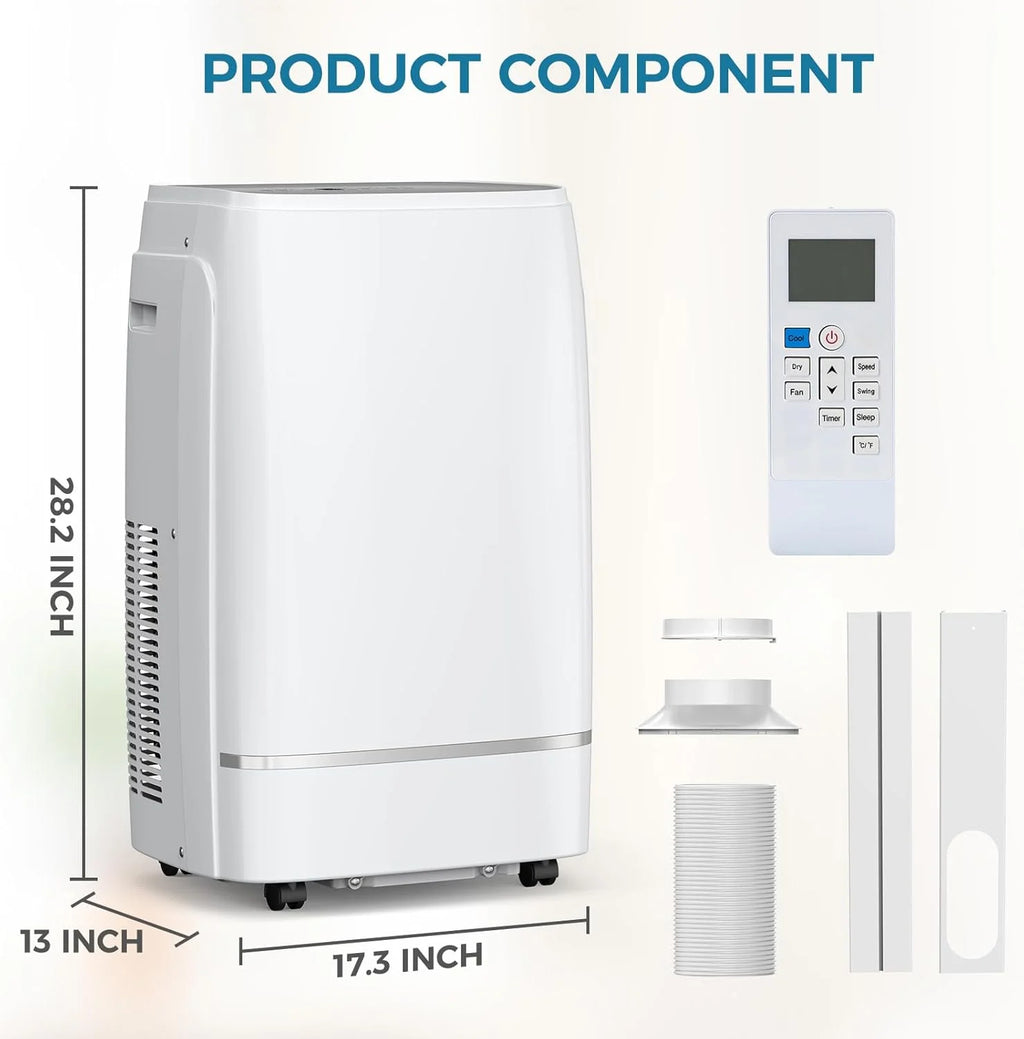 Portable Air Conditioners with cooling/dehumidification/fan/sleep mode,4-IN-1 Portable AC with 24H Timer & Remote Control & Window Kit,8000 BTU