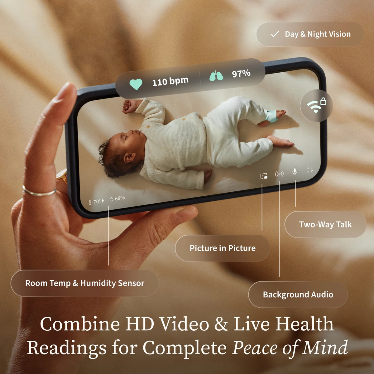 Owlet Dream Duo (3rd Gen) FDA-Cleared, All-in-One Smart Baby Monitoring with Sock & 2K HD Cam