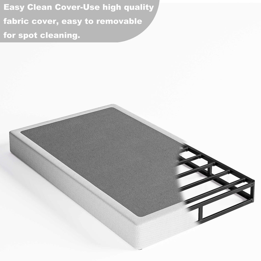 ULIESC 7 Inch Full Size Box Spring, Full Box Spring Only, Metal Box Spring Full with Fabric Cover, Sturdy Mattress Foundation, Noise Free, Non-Slip, Easy Assembly