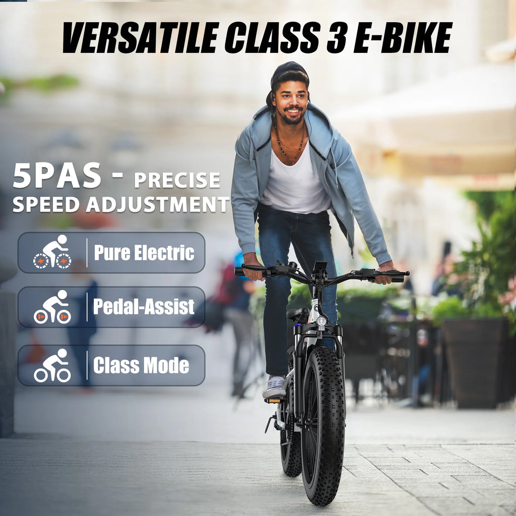 VARUN Electric Bike for Adults, 26" Fat Tire Ebike with Peak 750W 48V 13AH Battery, Electric Mountain Bicycle for Men & Women with 25MPH 50Miles