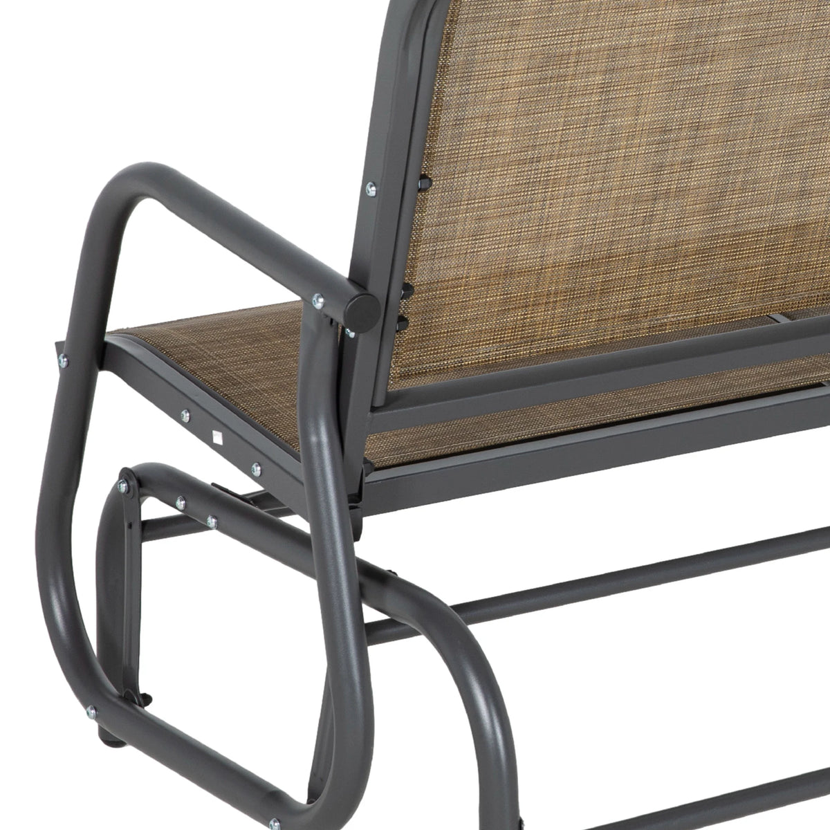 Outsunny 2-Person Outdoor Glider Bench, Patio Double Swing Rocking Chair Loveseat w/Powder Coated Steel Frame for Backyard Garden Porch, Black