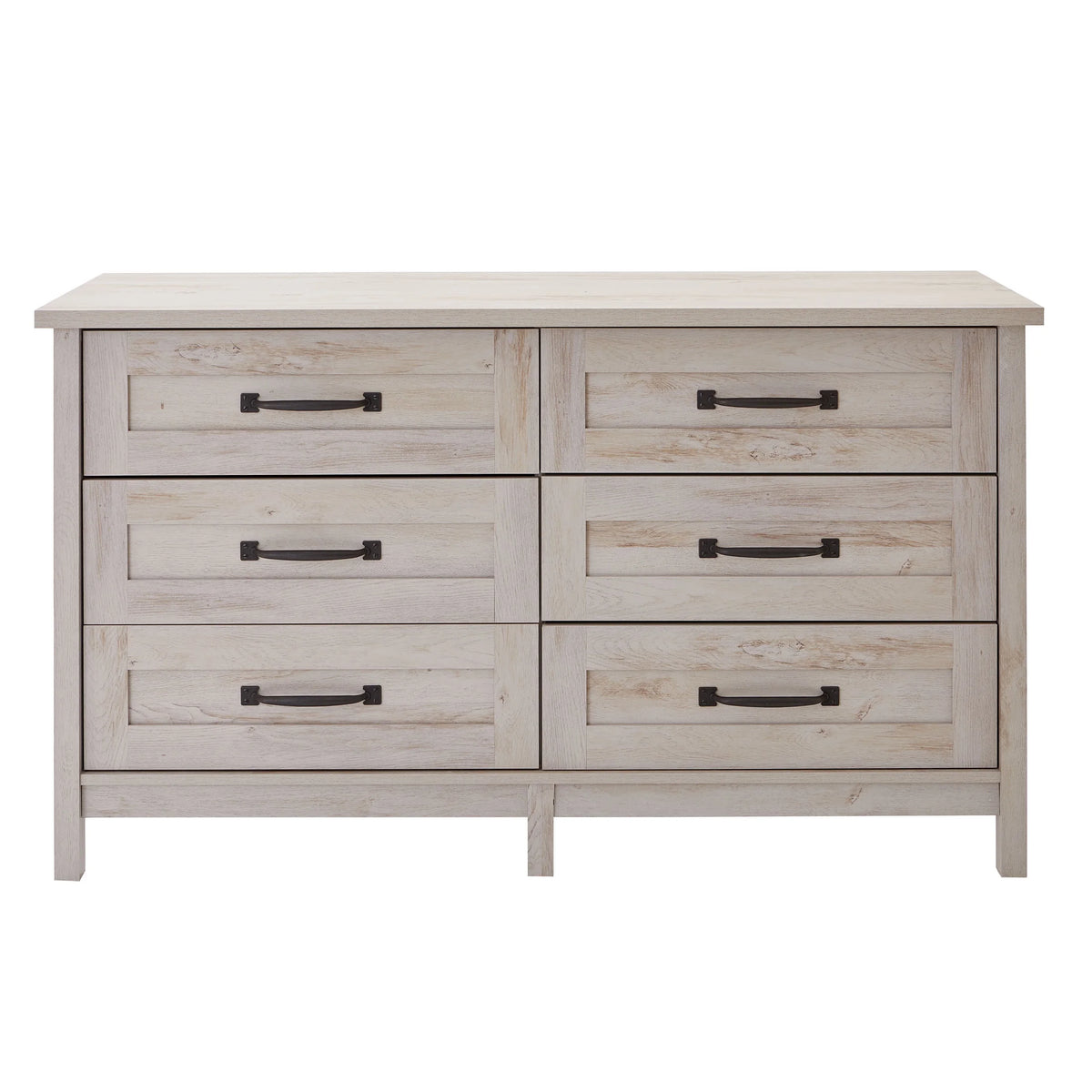 Better Homes & Gardens Modern Farmhouse 6-Drawer Dresser, Rustic White Finish