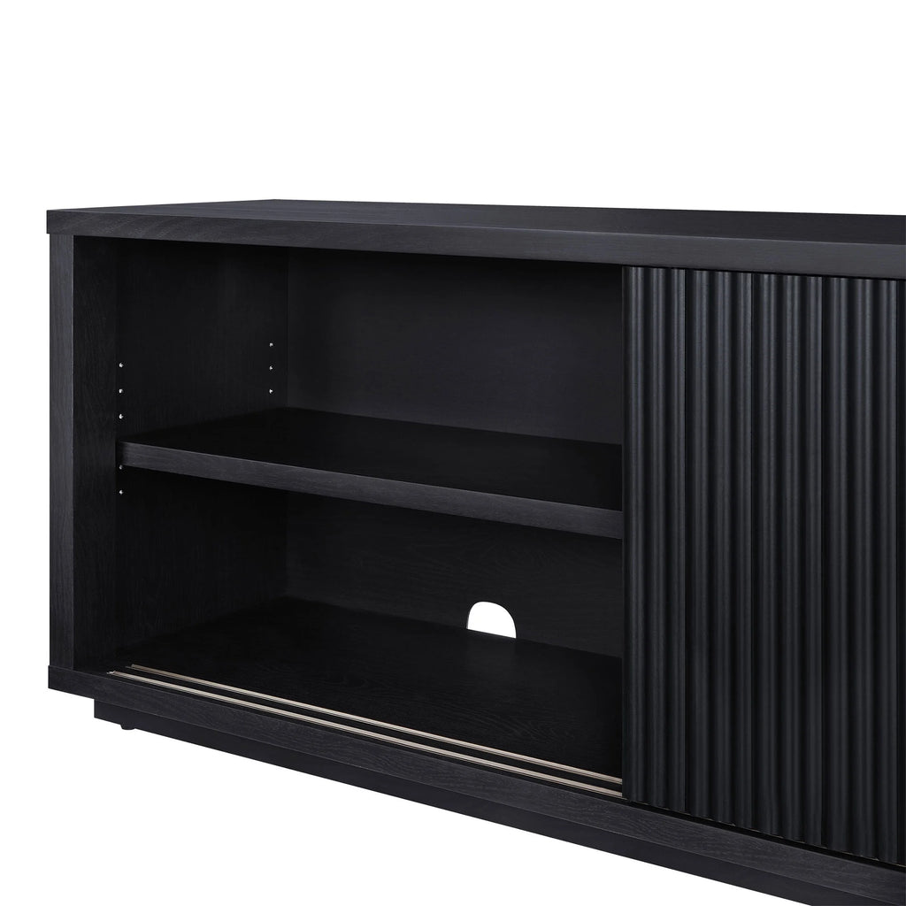 Beautiful Fluted TV Stand for TVs up to 70 by Drew Barrymore, Rich Black Finish