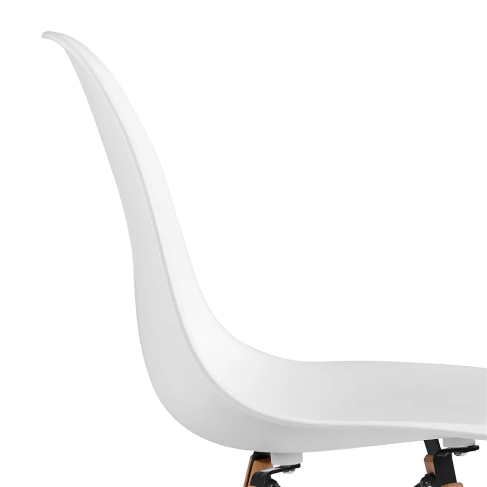 Yaheetech Set of 4 Modern Dining Chairs with Natural Beech for Kitchen Dining Bedroom Living Room, White