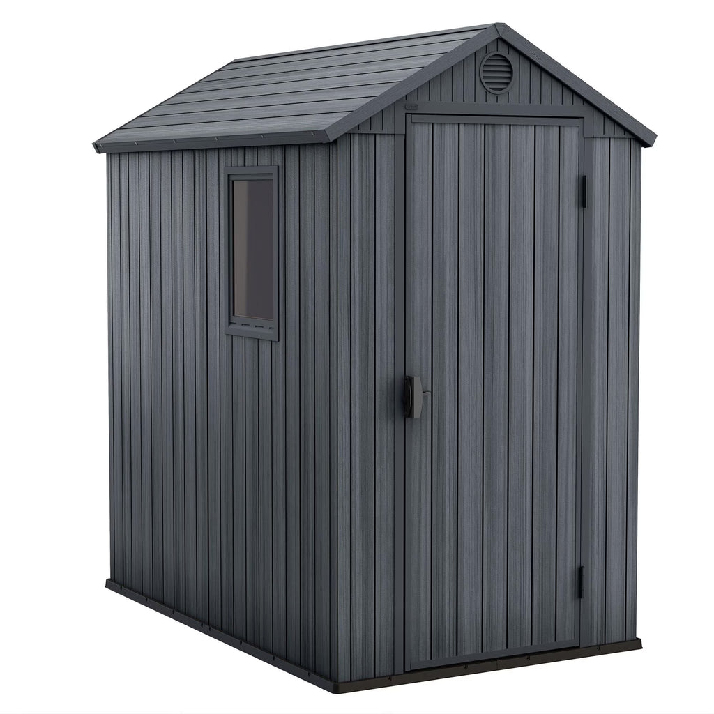 Keter Outdoor Storage Shed, Durable Resin, Compact & Portable, Store-It-Out Darwin, Grey