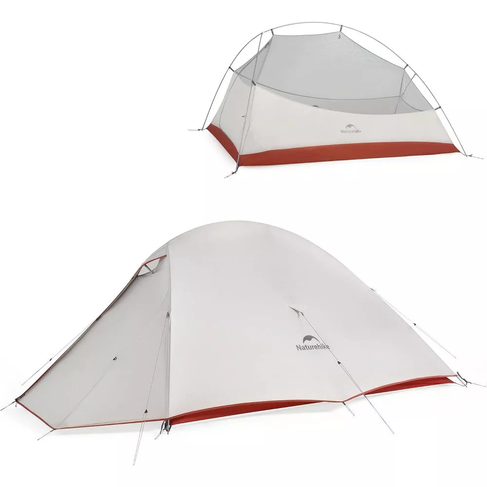 Naturehike 2 Person Tent Lightweight Backpacking Tent with Footprint - Free Standing Ultralight Camping Hiking Backpack Tents, 7.22 5.25ft, Sand