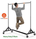 HOKEEPER 400LBS Commercial Z Base Garment Rack Heavy Duty Clothing Rack Height Adjustable Rolling Clothes Rack for Hanging Clothes Racks on Wheels Portable Z Rack Chrome Finish