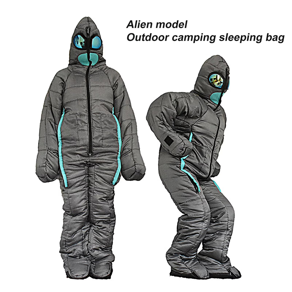 Sleeping Bag Ergonomics Folding Windproof Hollow Cotton Filling Sleeping Portable Outdoor Camping Sleeping Bag for Hiking