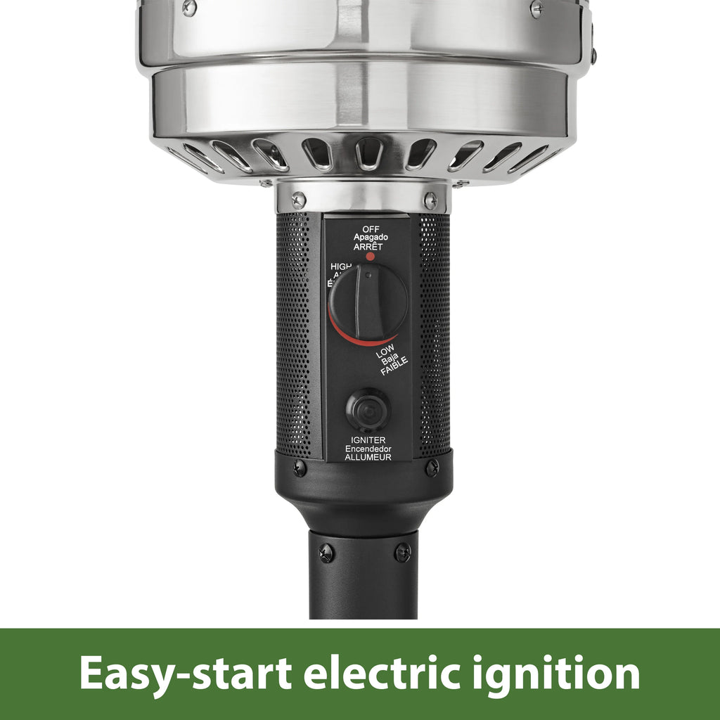 Mainstays 48,000 BTU Freestanding Metal Propane Patio Heater, Black