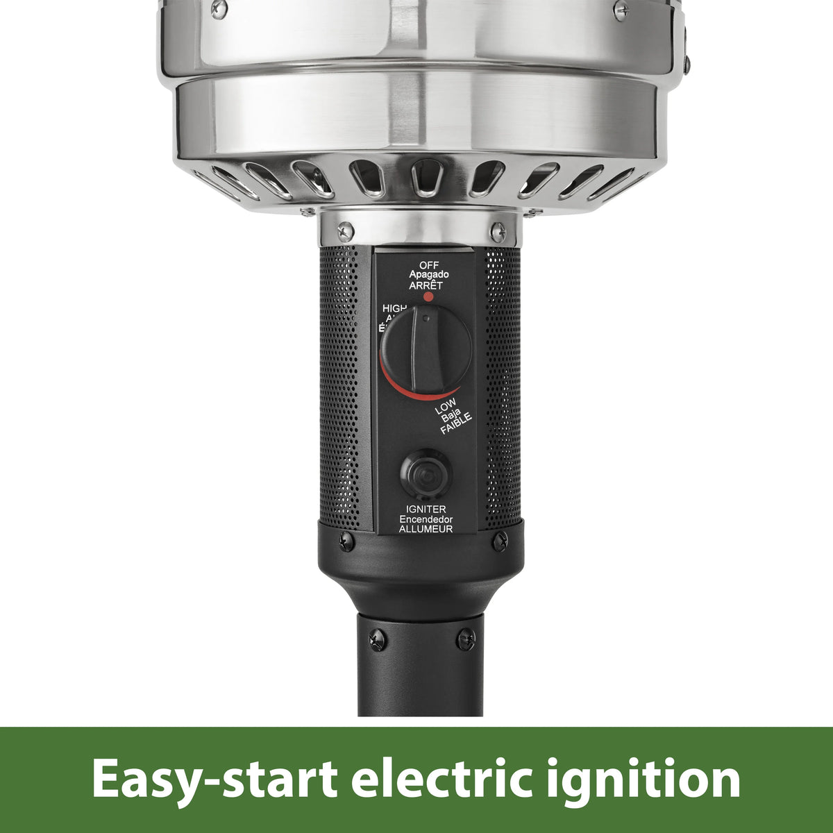 Mainstays 48,000 BTU Freestanding Metal Propane Patio Heater, Black