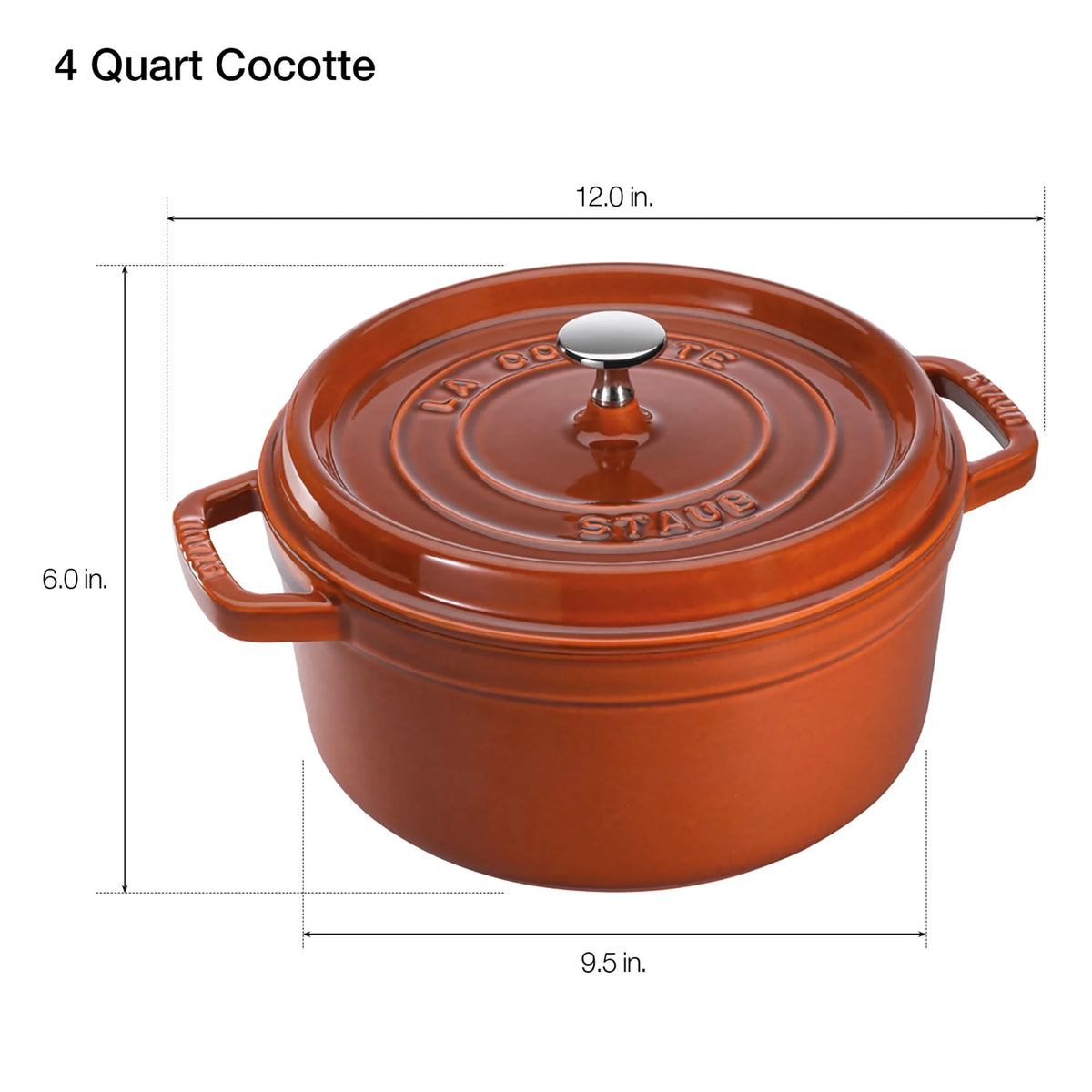 Staub Cast Iron 4-qt Round Cocotte - Matte Black