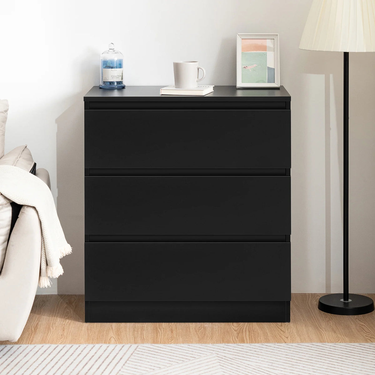 Hommpa White Dresser for Bedroom, 3 Drawers dresser for closet, Small Chests of Drawers for Adult, 30" Tall Nightstand Wood Storage Cabinet for Living Room, Hallway, Entryway