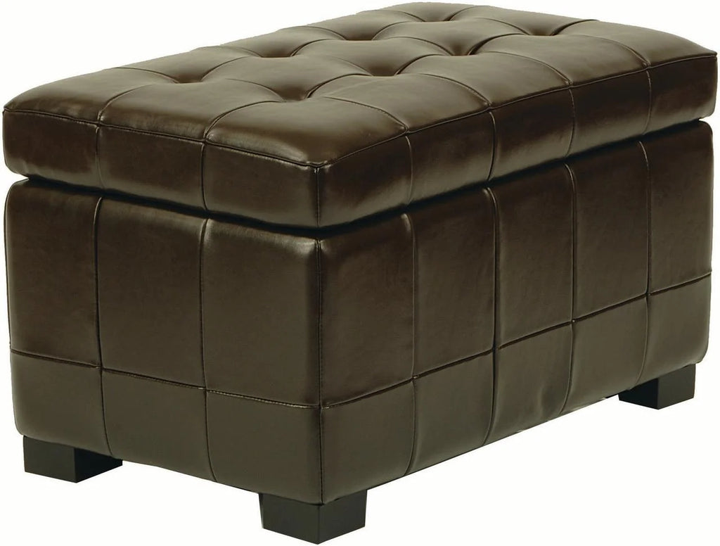 SAFAVIEH Small Manhattan Rustic Tufted Storage Bench, Brown