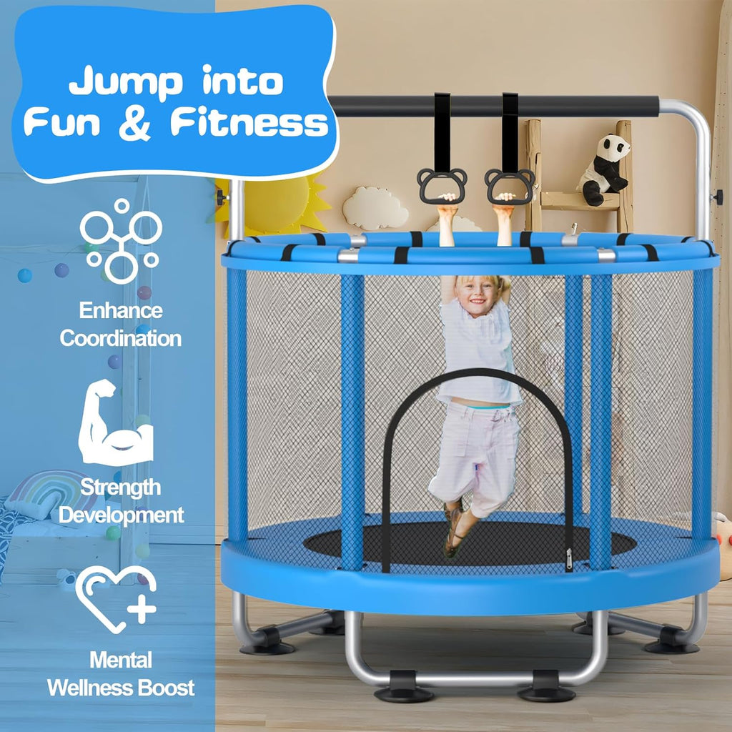 ZCMHAXJ Trampoline for Kids with Adjustable Gymnastics Bar&7 Toys