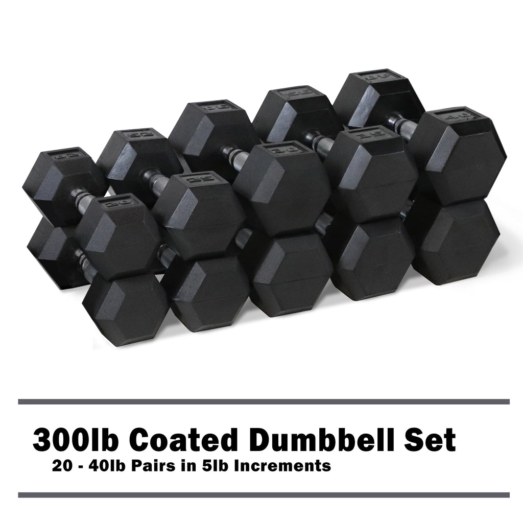 CAP 150lb Rubber Hex Dumbbell Set