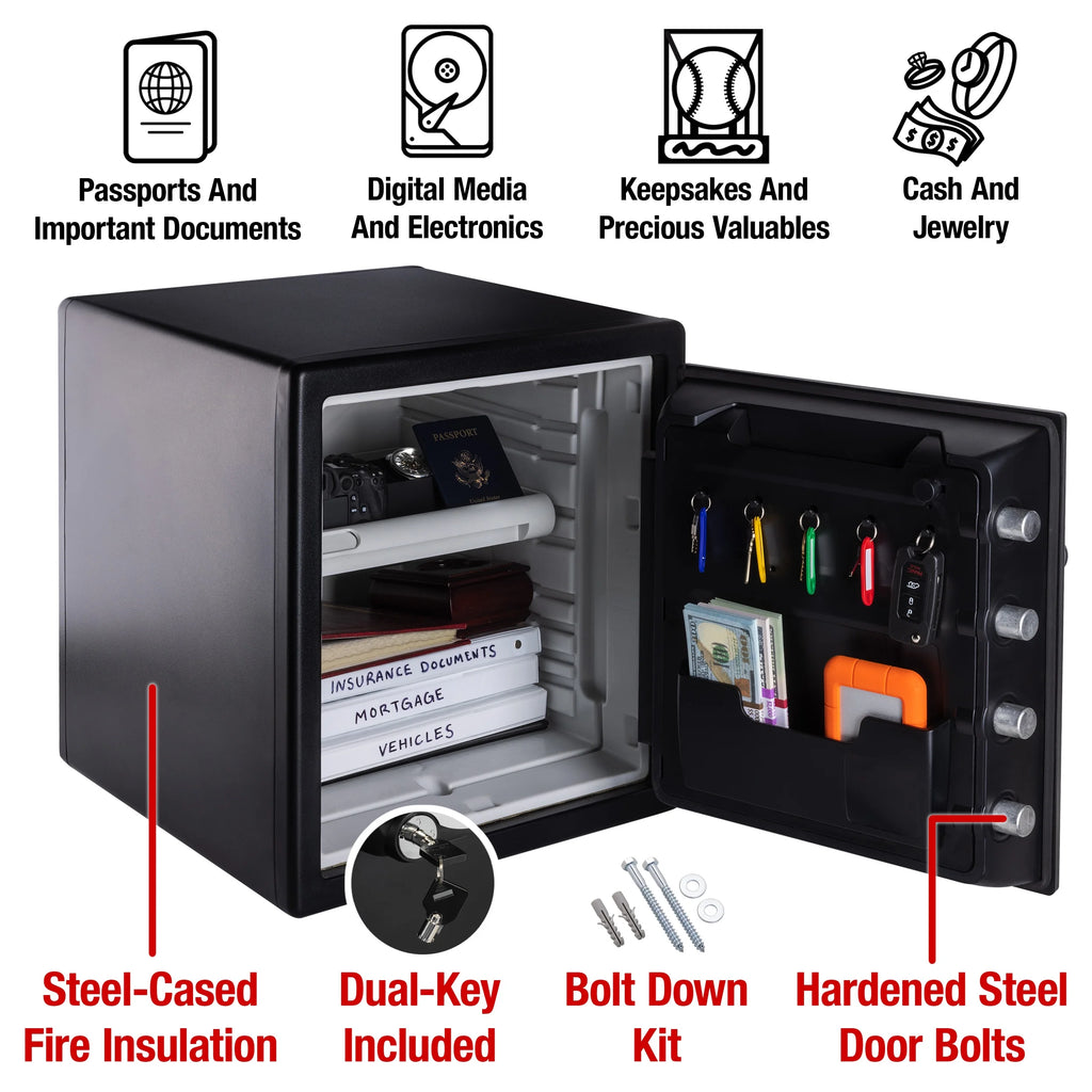 SentrySafe SFW123DTB Fire-Resistant and Water-Resistant Safe with Combination Lock, 1.23 cu. ft.