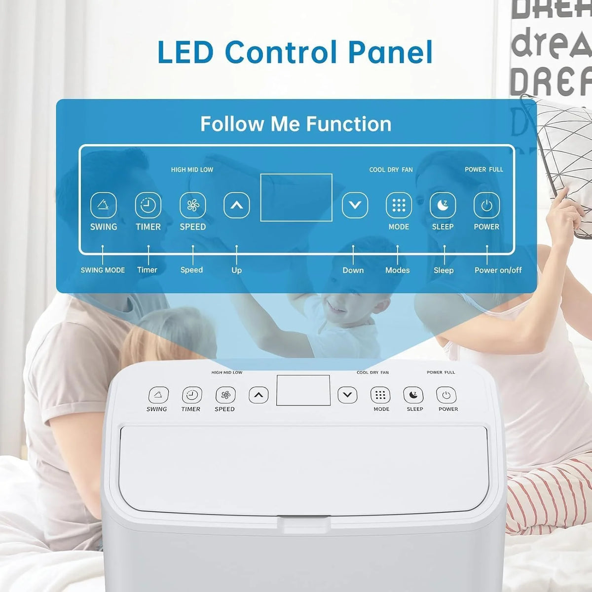 GAOMON 14000BTU Portable Air Conditioners Cool up to 750 Sq Ft, 3 in 1 Portable AC Units for Rooms with Fan & Dehumidifier, Remote Control, Sleep Mode, 24H Timer, Window Vent Kit,White
