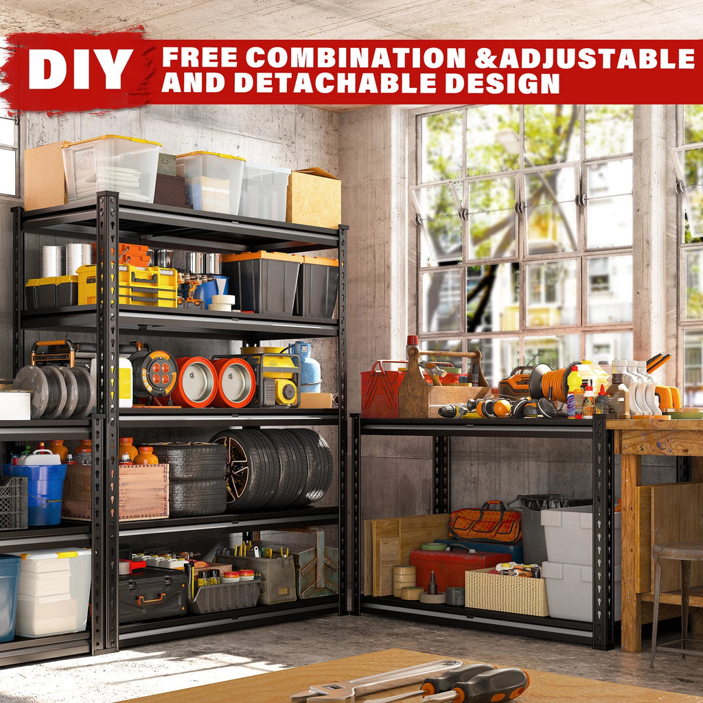REIBII 3000 LBS Heavy Duty Storage Shelf for Garage Storage 72" Adjustable Metal Shelving Rack