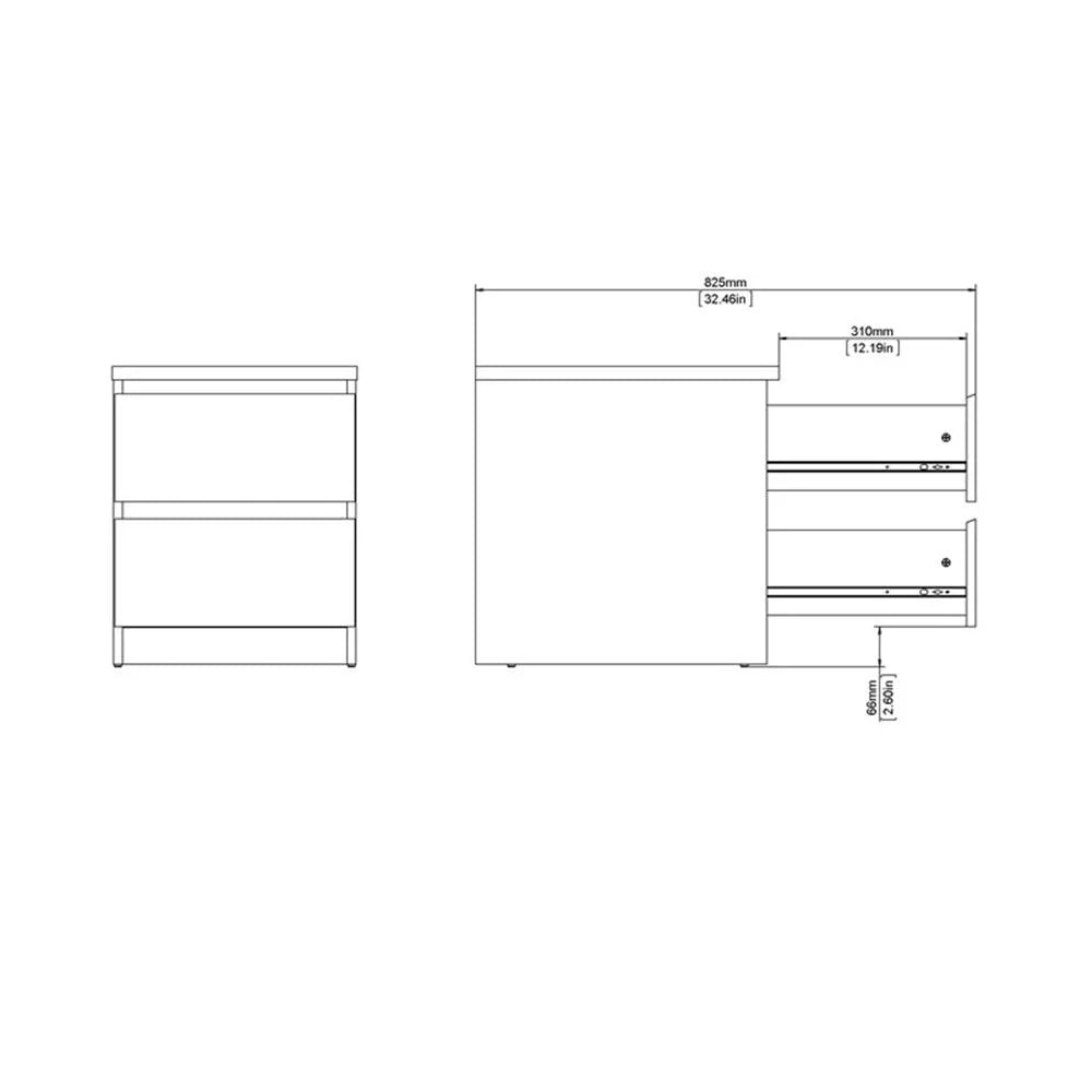 Home Square 3-Piece Set with Double Dresser and 2 Nightstands