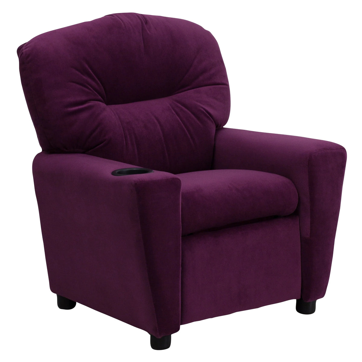 Lancaster Home Contemporary Kids Recliner with Cup Holder Brown Microfiber