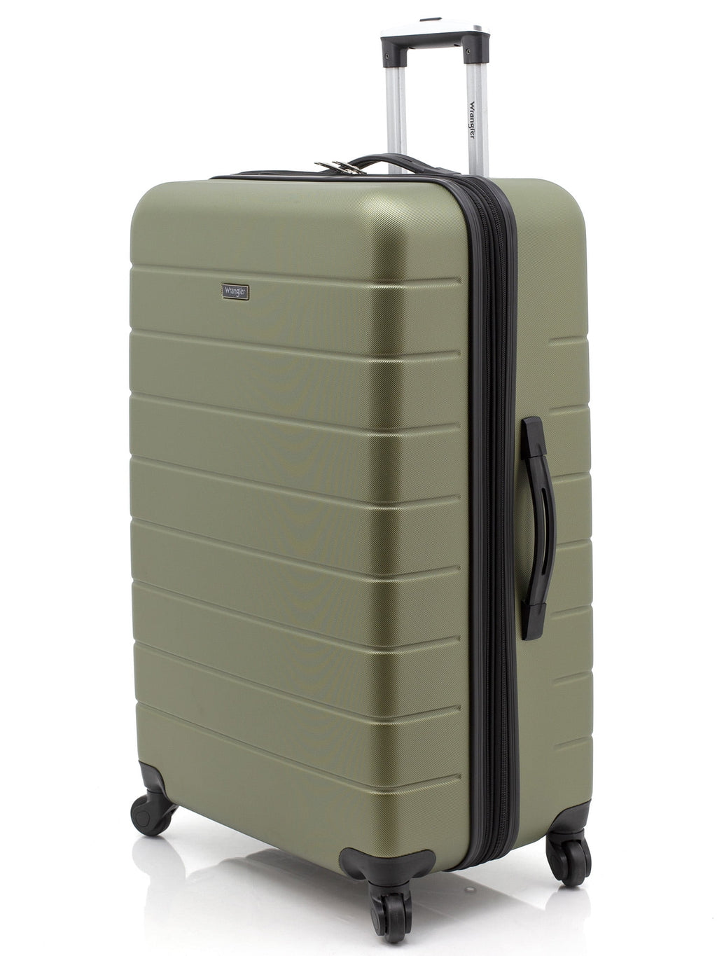 Wrangler 3 Piece Luggage Set with Cup Holder and USB Port, Olive Green