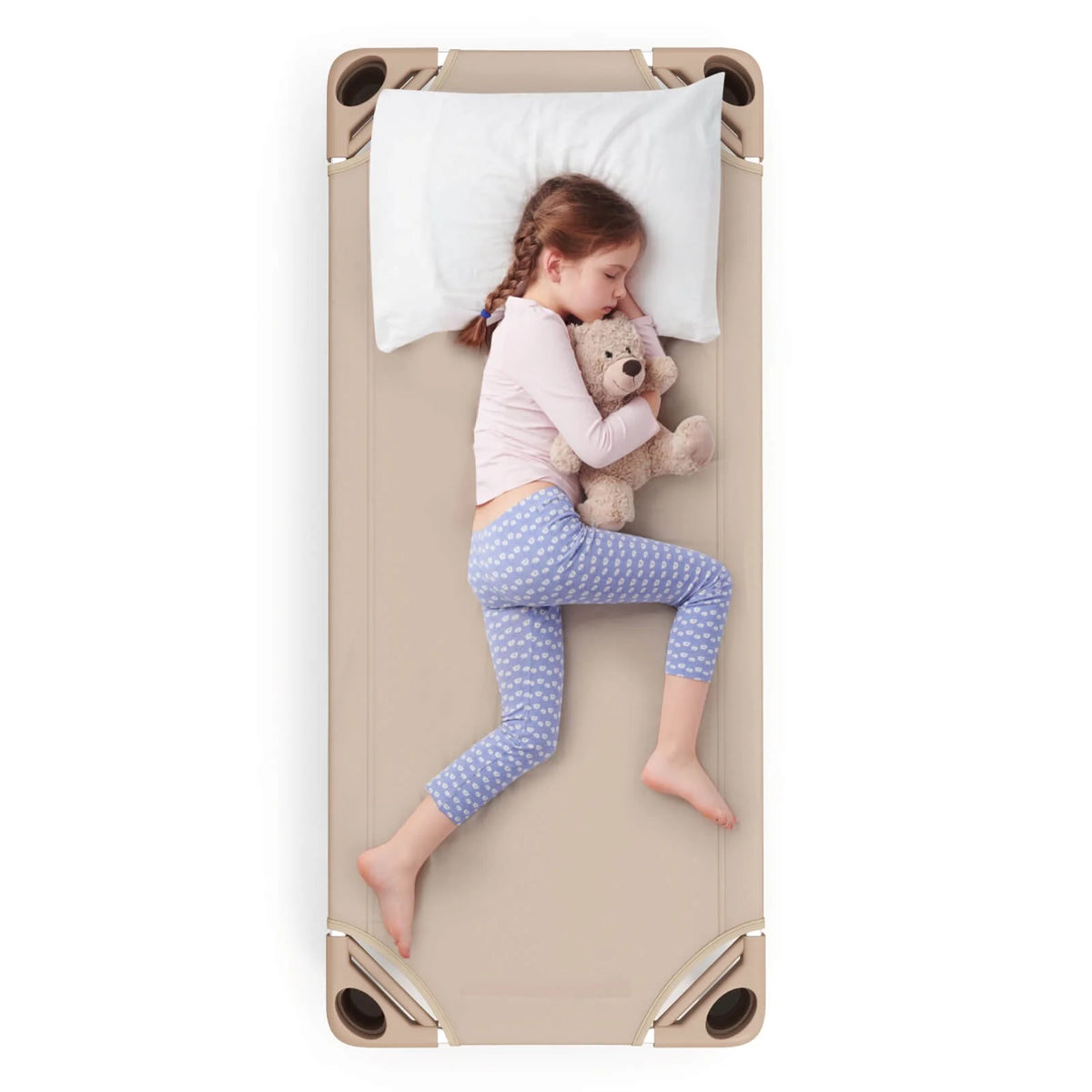 Costway Pack of 6 Kids Stackable Naptime Cot 52'' L x 23'' W Daycare Rest Mat Blue