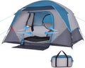 Camping Tent 6 Person 4 Person, Family Dome Tents, Easy Set Up Large Tent for Camp with Top Rainfly, Outdoor Tent with 3 Large Mesh Windows for Hiking Camp Outdoor