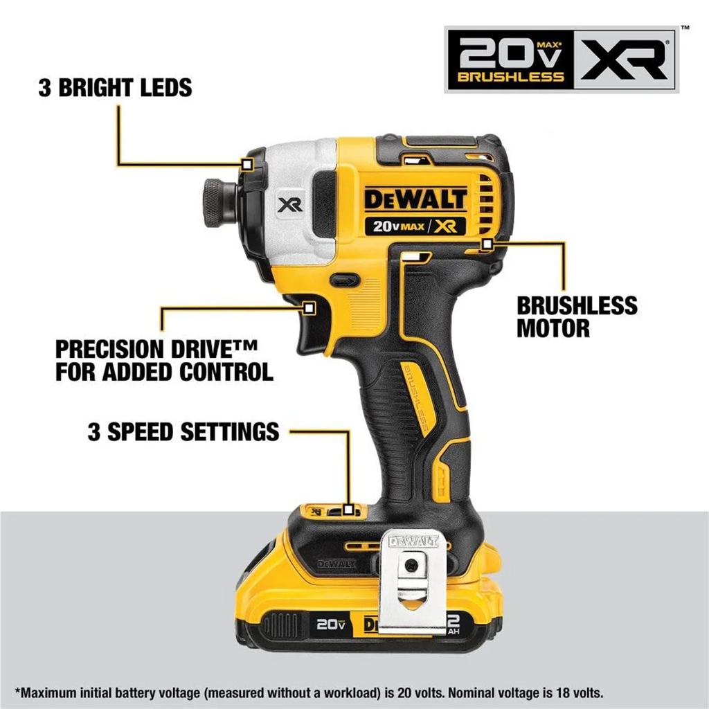 DEWALT 20V MAX Brushless Cordless Drill & Impact Driver Combo Kit with 2 Batteries & Charger DCK248D2