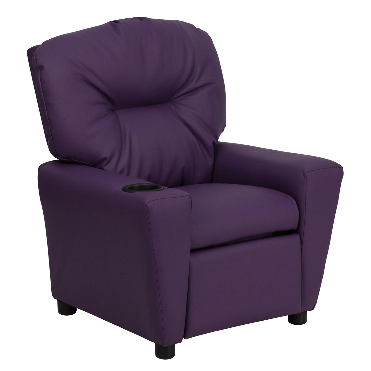 Lancaster Home Contemporary Kids Recliner with Cup Holder Brown Microfiber