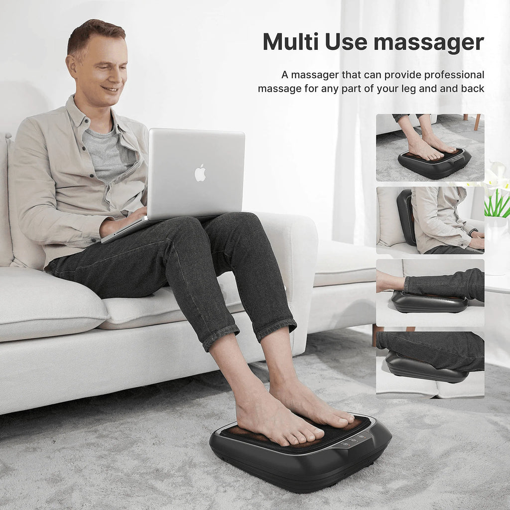 RENPHO Foot Massager with Heat, Shiatsu Heated Electric Foot Massager, Deep Kneading Feet & Back Massager for Muscle Pain Relief, Plantar Fasciitis, Home and Office Use Fit Size Feet up to 14