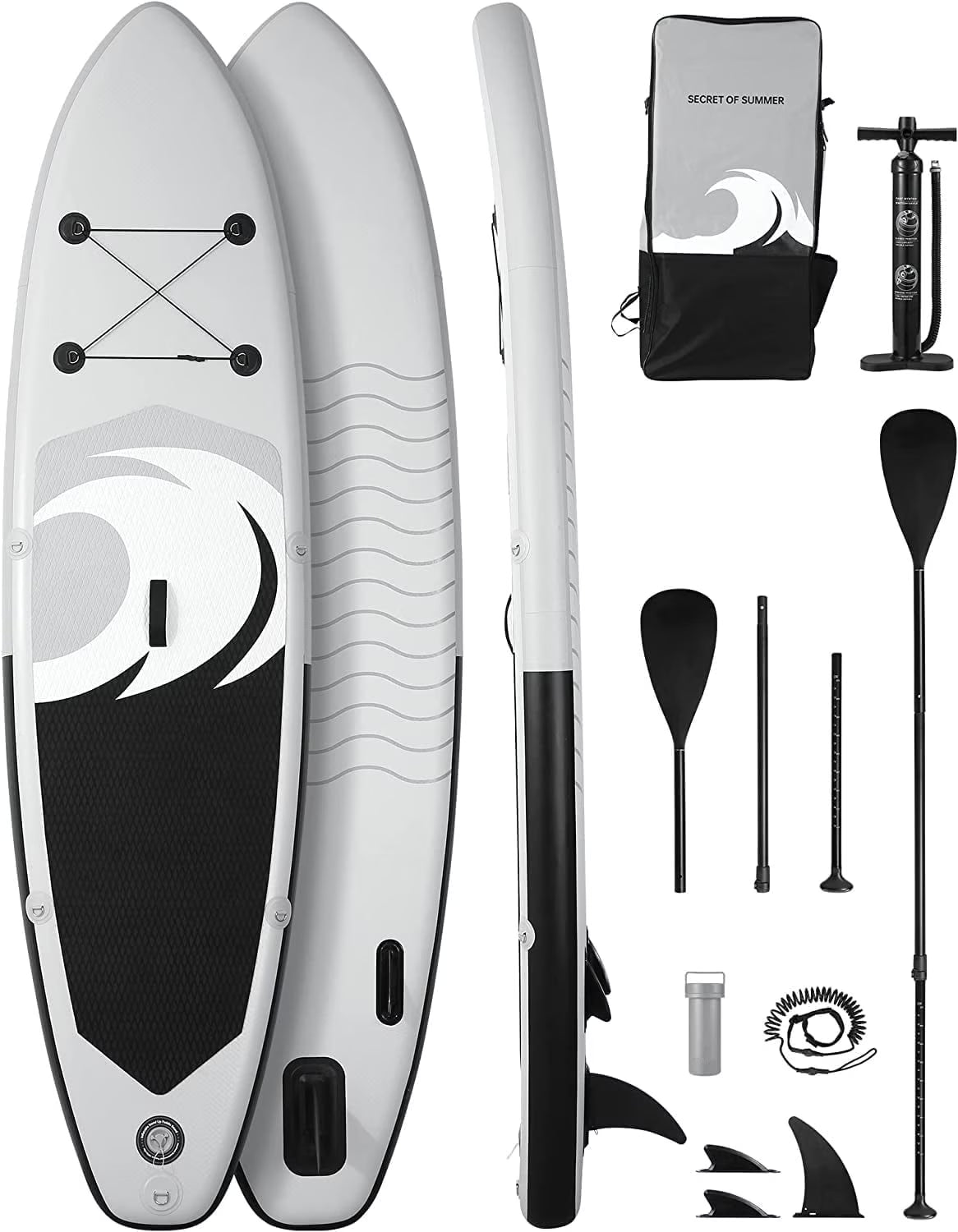 Naipo 10 in Inflatable Stand up Paddle Board 6 in Thick  SUP Paddle Board with Paddleboard Accessories Triple Action Pump Fishing Green