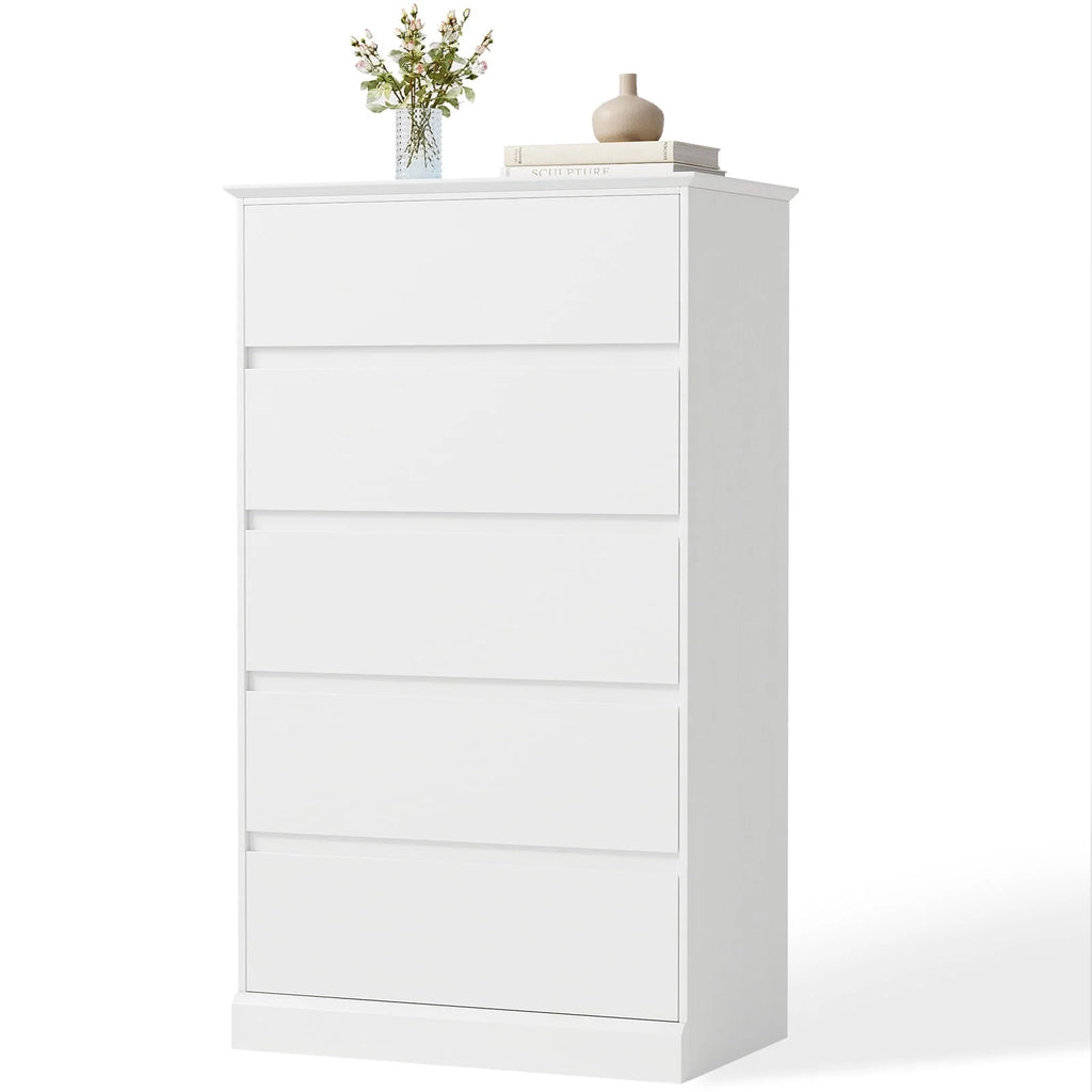 2 PCS  Dresser for Bedroom, 5 Drawer Dresser Black Chest of Drawers for Living Room Dressing Room Entryway -2PCS
