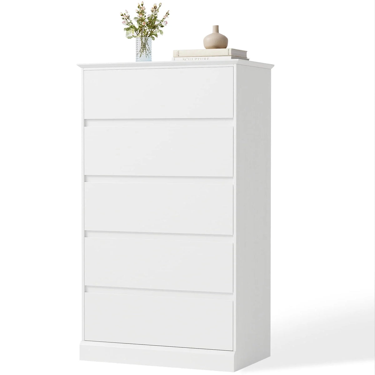 2 PCS  Dresser for Bedroom, 5 Drawer Dresser Black Chest of Drawers for Living Room Dressing Room Entryway -2PCS