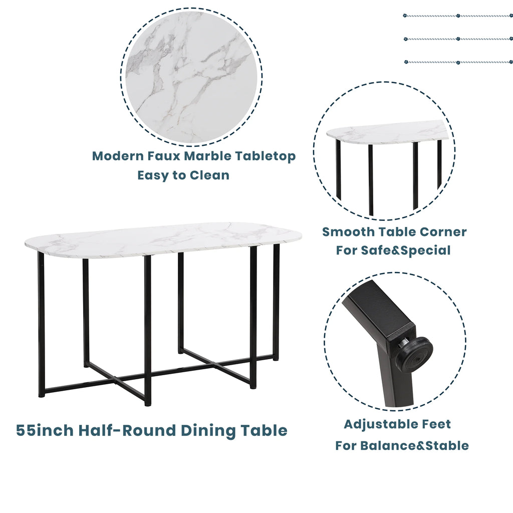 7-Piece Dining Table Set with 6Stools - Industrial Compact Kitchen Table & Chairs Sets, Space-Saving Design for Apartment, Small Space, Breakfast Nook