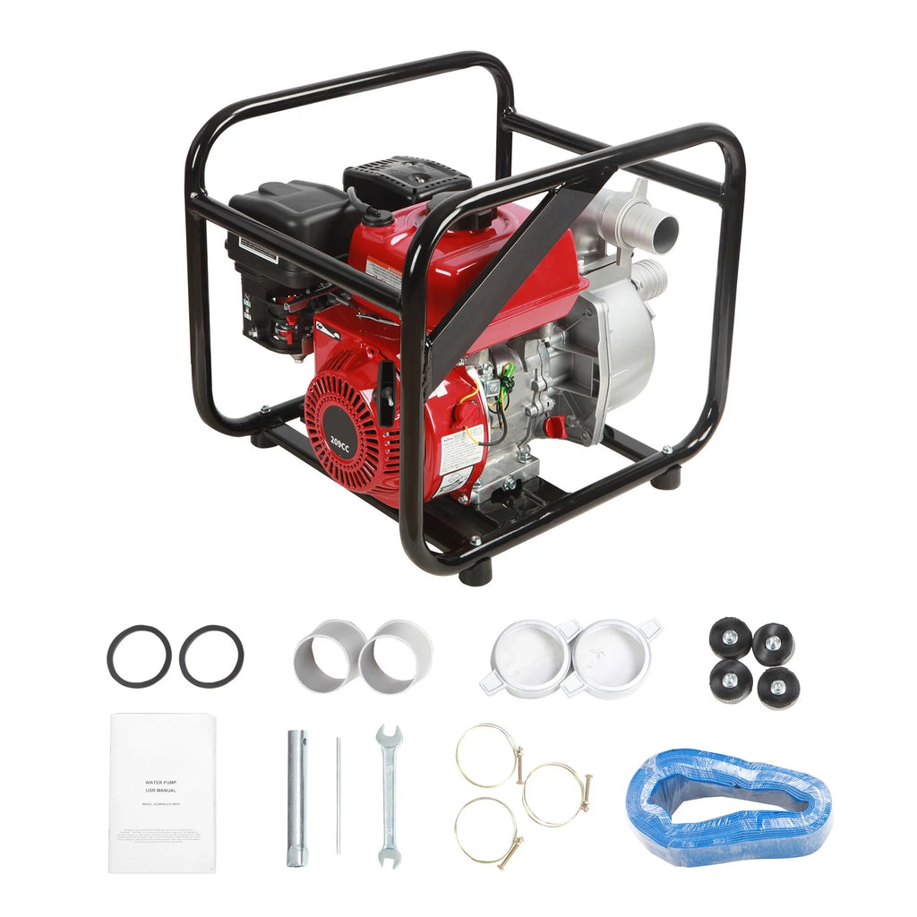 BENTISM 2" 7HP 4-Stroke Gasoline Engine Water Pump Gas Powered Water Transfer Pump