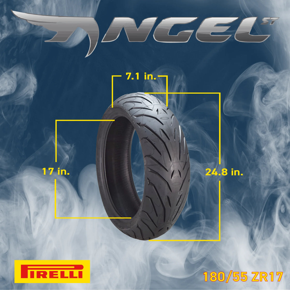 Pirelli Angel ST 120/70ZR17 (58W) Front & 180/55ZR17 (73W) Rear Motorcycle Tires