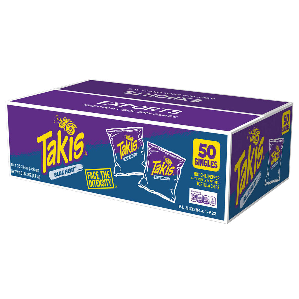 Takis Rolled Tortilla Chips, Blue Heat, 1 oz, 50-count