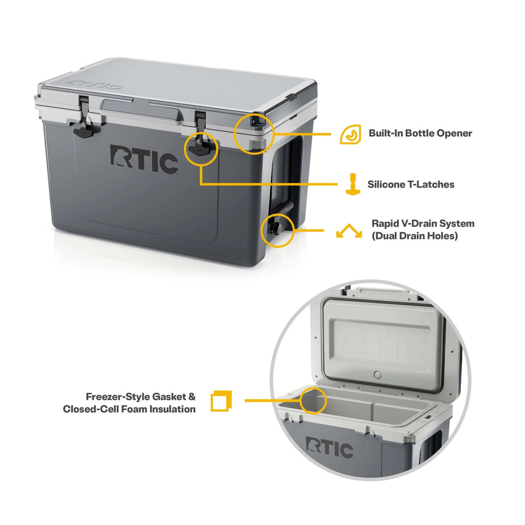 RTIC 52 QT Ultra-Light Hard-Sided Ice Chest Cooler, Fits 76 Cans, Trailblazer