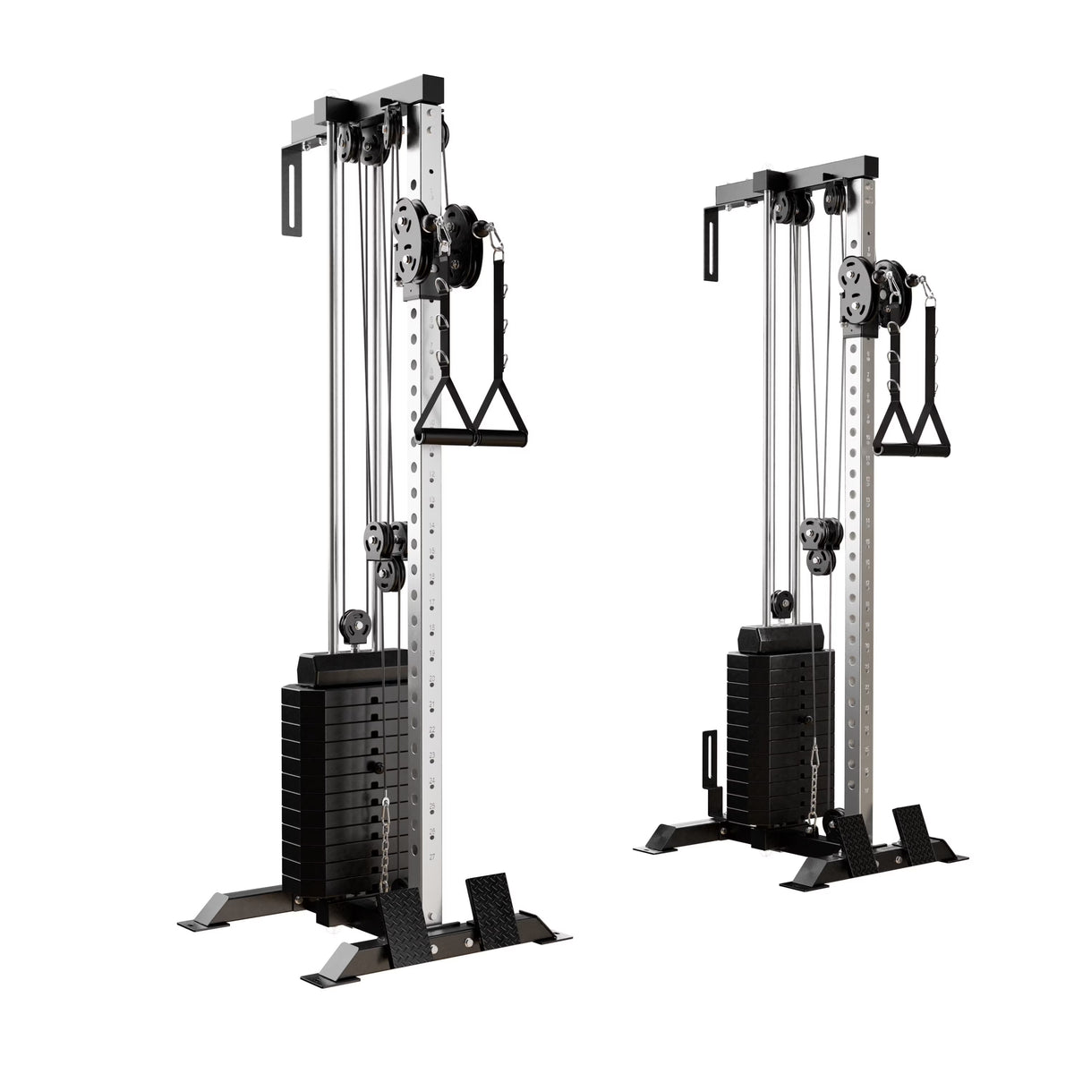 Mikolo Cable Crossover Machine Home Gym, Wall Mount Cable Station with 200LBS Weight Stack,Lat Pull Down Machine with 27 Positions Dual Pulley System