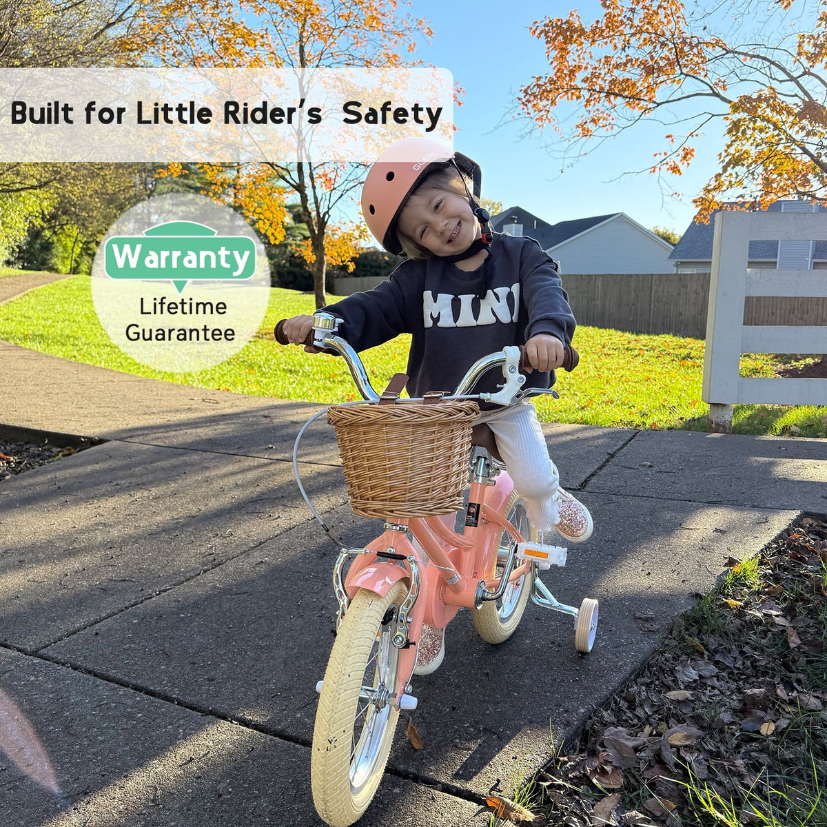 Glerc Little Molly 12 inch Kids Girls Bike for1 2-4 Years Old Child and Toddler,gifts,Pink