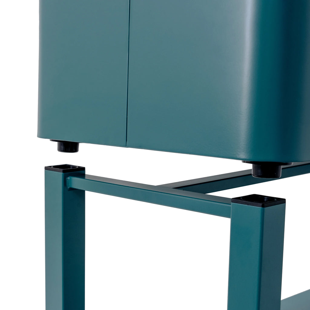 Permasteel 80-Qt Outdoor Steel Patio Cooler with Removable Basin, Rolling Cooler with Wheels, Teal Green
