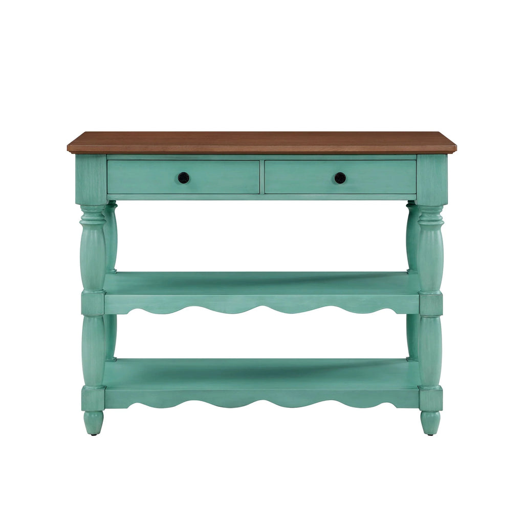 The Pioneer Woman Kitchen Island Made With Solid Wood Frame, Teal