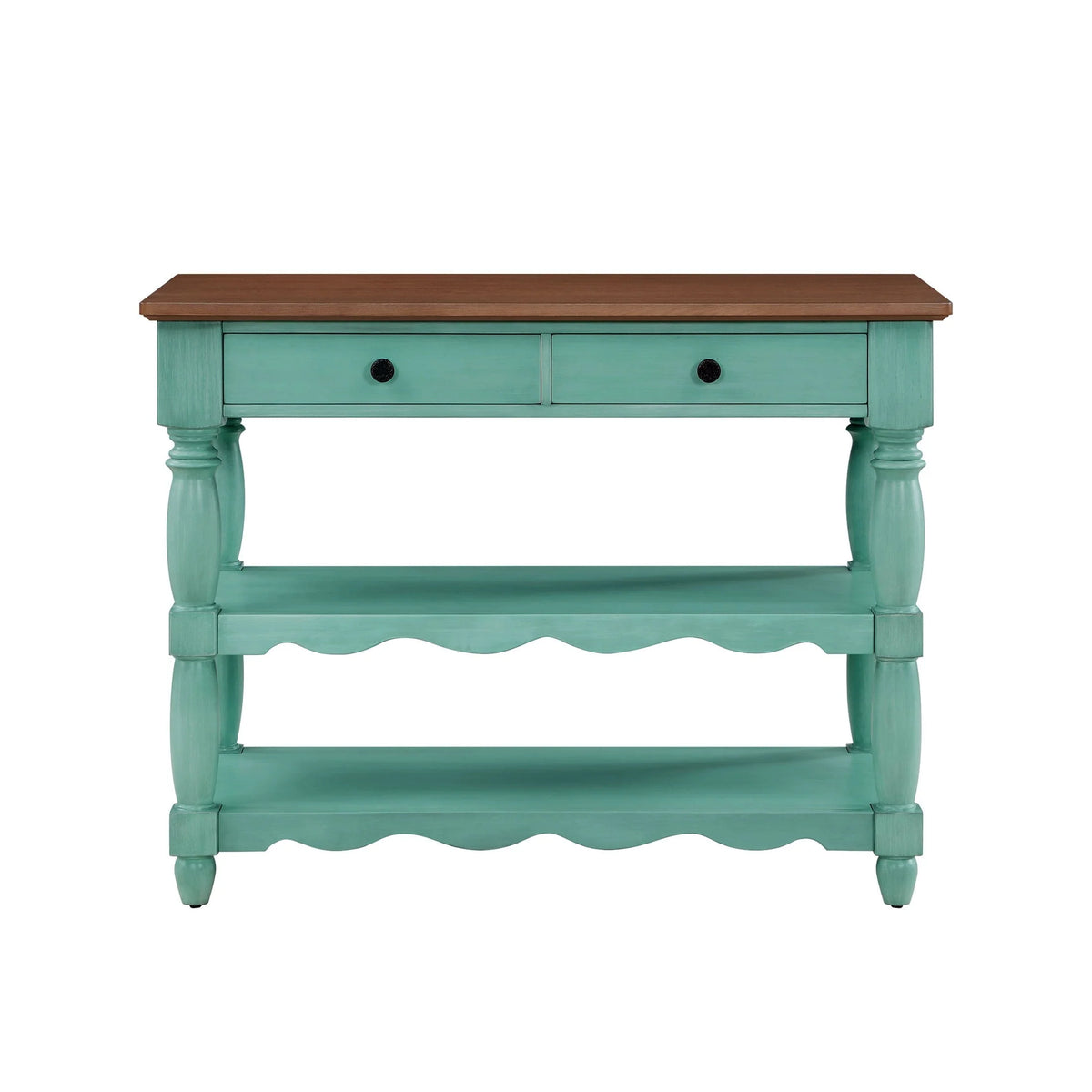 The Pioneer Woman Kitchen Island Made With Solid Wood Frame, Teal