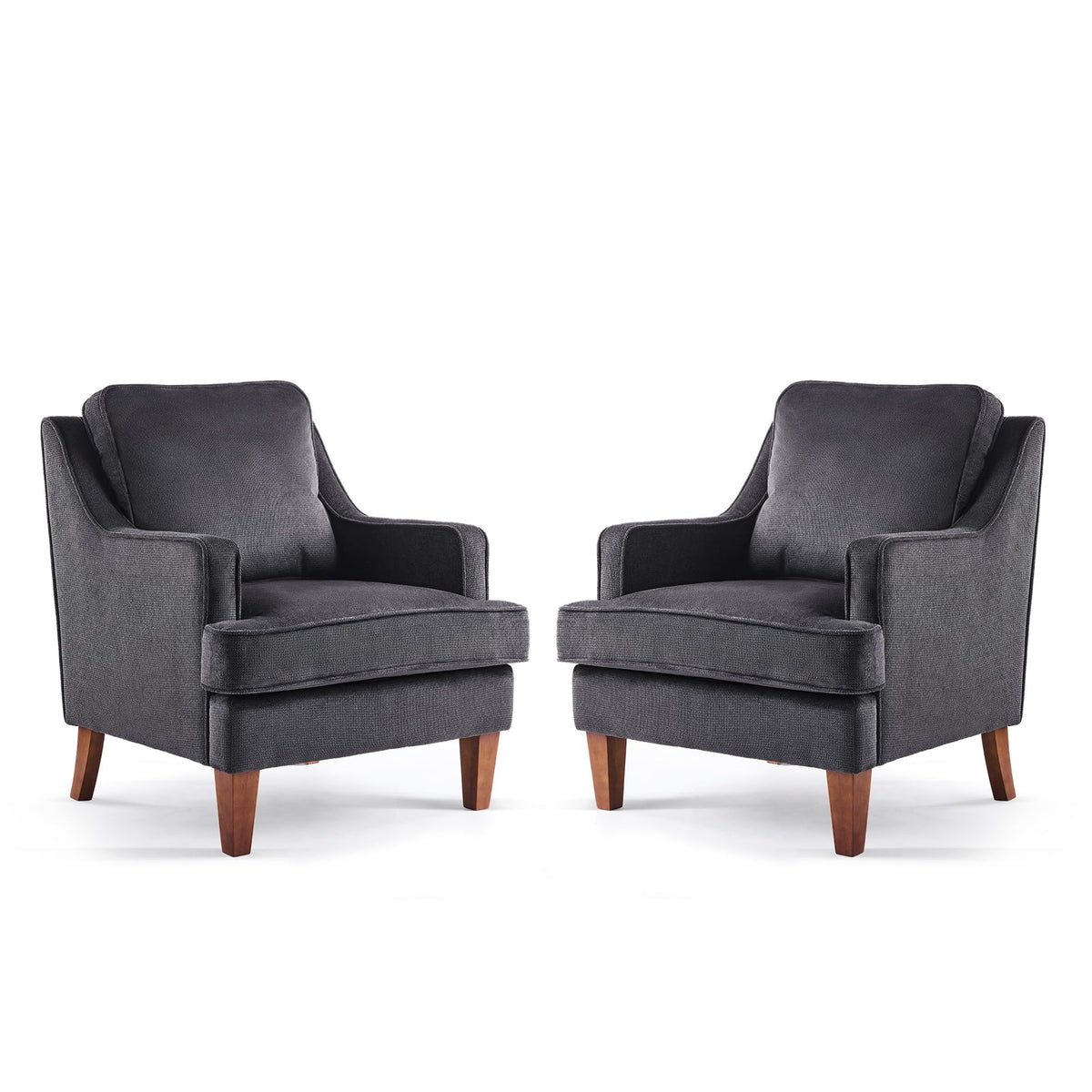 Ktaxon Fabric Accent Chair, Reading Armchair with Removable Cushion, Single Sofa with Extra Seat Depth for Living Room Bedroom Black