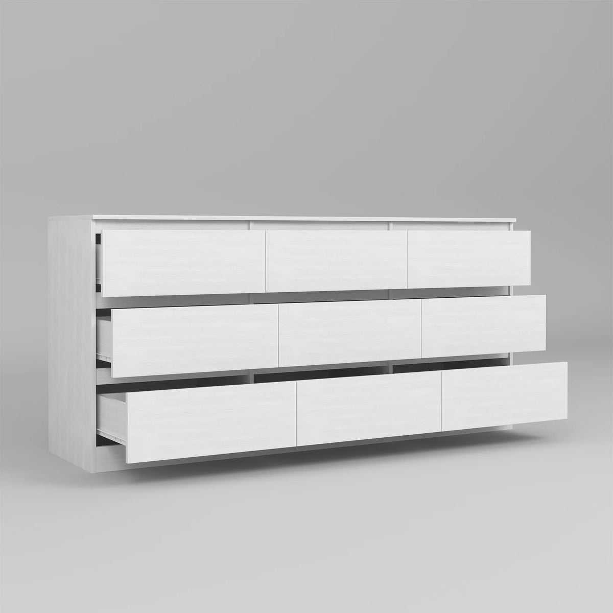 Resenkos Mid Century Modern 8 Drawer Dresser for Bedroom with Hidden Handle White