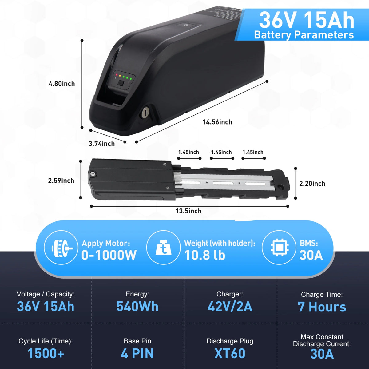 4Pin 36V 20AH Battery Electric Scooter Battery 750W 36V Ebike Battery for Adult Electric Bike Motor